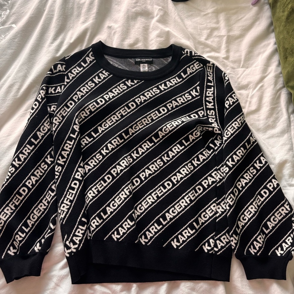 Karl Lagerfeld Crewneck Sweater Black and White